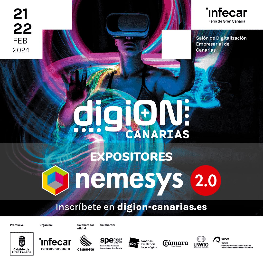 🙋 El 21 y 22 de febrero estaremos como expositores en #digiON, el Salón de Digitalización Empresarial de Canarias. Acércate a nuestro stand y hablaremos de las cosas chulas que hacemos. Con tus ideas y las nuestras, seguro que sale algo interesante.

digion-canarias.es