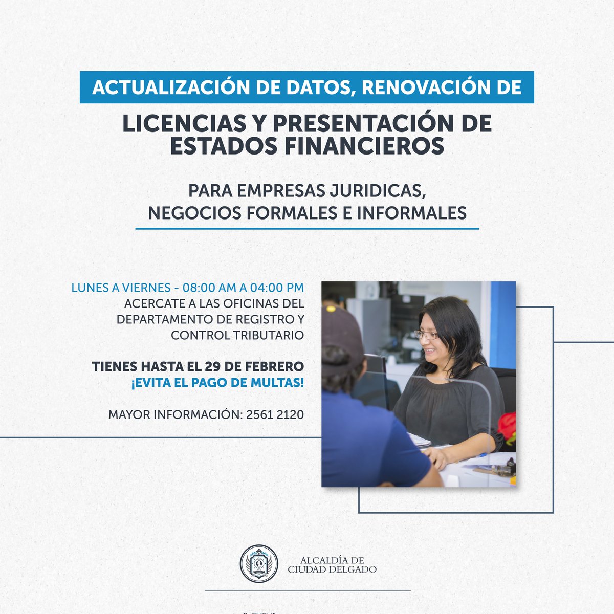 Actualización de datos, renovación de Licencias y presentación de estados financieros.

Tienes hasta el 29 de febrero.