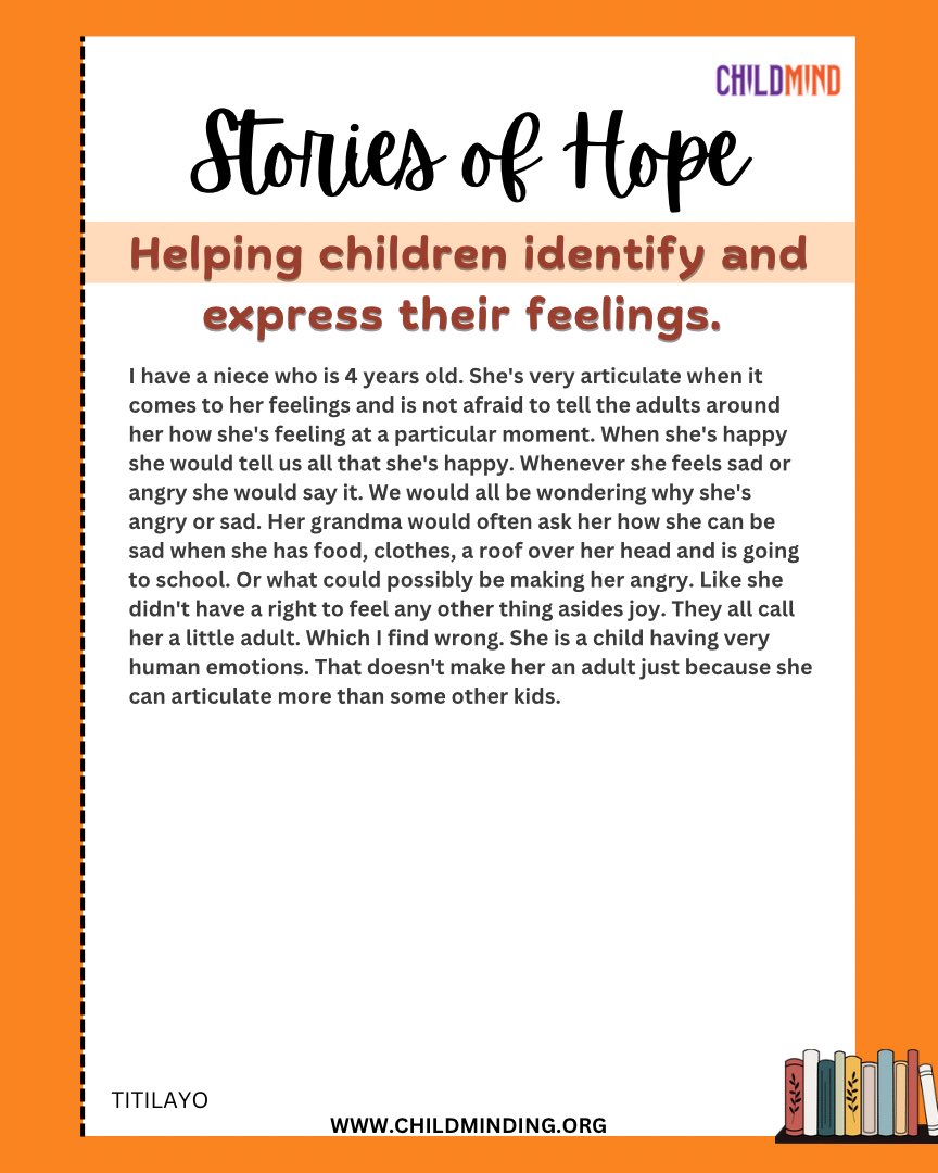 Childmindng's tweet photo. Stories of hope. #JoinTheConversation #mentalhealthawareness #childmindnigeria #childmindng #childrensmentalwellbeing #childrensmentalhealthsupport #childrensmentalhealthawarenessmonth #childmentalhealth https://t.co/7apDdiRfco