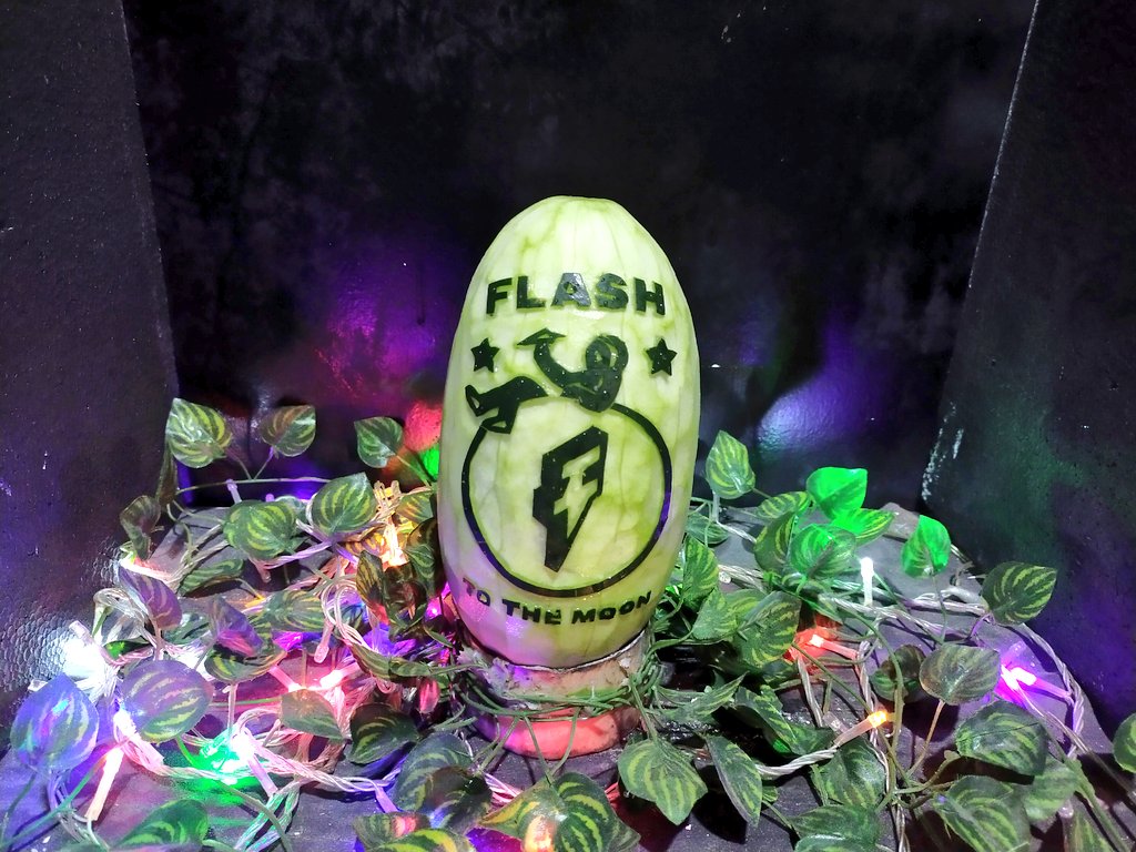 Aav5_12's tweet image. Hello @flashlabs_SG my entry sir ☺️🔥This is the result of a handicraft that I made from carving a watermelon with the addition of lights. I hope the team likes it 🔥🍉
@flashlabs_SG TO THE MOON 🚀🚀
$FLASH 
#FLASH #FlashTools