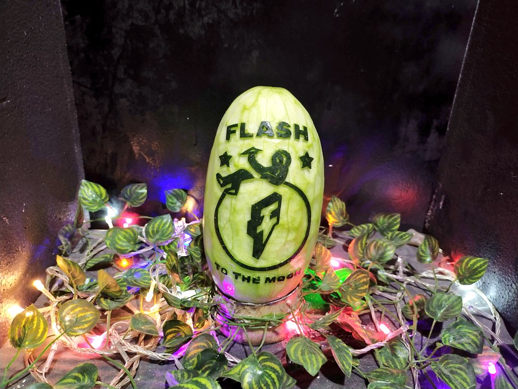 Aav5_12's tweet image. Hello @flashlabs_SG my entry sir ☺️🔥This is the result of a handicraft that I made from carving a watermelon with the addition of lights. I hope the team likes it 🔥🍉
@flashlabs_SG TO THE MOON 🚀🚀
$FLASH 
#FLASH #FlashTools