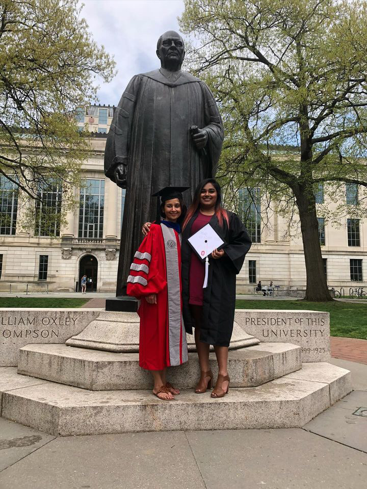 OhioStateAlumni's tweet photo. The Kumar Family’s #BuckeyeLove spreads across generations. ❤️

Purnima received her PhD in 2005 and 13 years later celebrated her daughters Tanvi and Taruni as they received their bachelor’s degrees! https://t.co/7DrxrjUCoP
