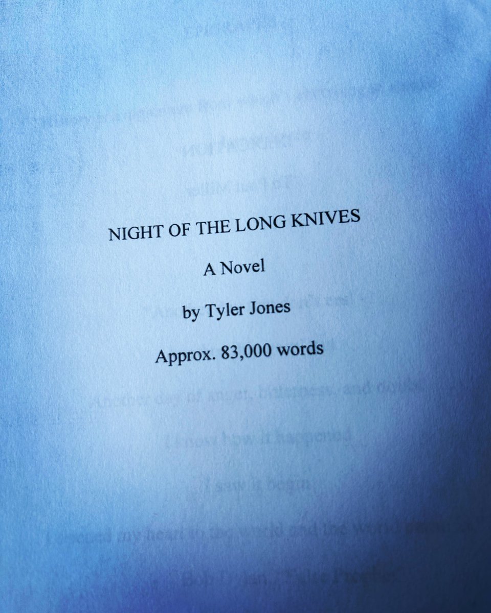 claymcleod's tweet photo. This weekend I’m gonna be slicing and dicing… Thank you Earthling Publications for sharing Tyler Jones’s NIGHT OF THE LONG KNIVES with me. Absolutely cannot wait. #tylerjones #nightofthelongknives @tjoneswriter https://t.co/ePWKh35Aee
