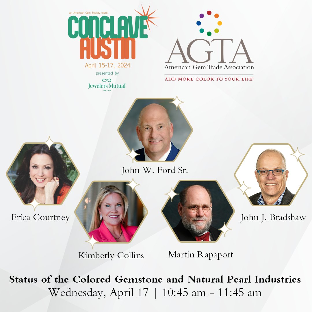 agta_gems's tweet photo. Join us for #AGSConclave next month!
CEO John Ford will lead a panel discussion concerning the supply constraints and increasing prices of colored gemstones! Not attending, see it on our IG live stream on @agta_gems or on YouTube after!
REGISTER NOW >> https://t.co/CdoLG02pYl https://t.co/16vc1Bt9jK