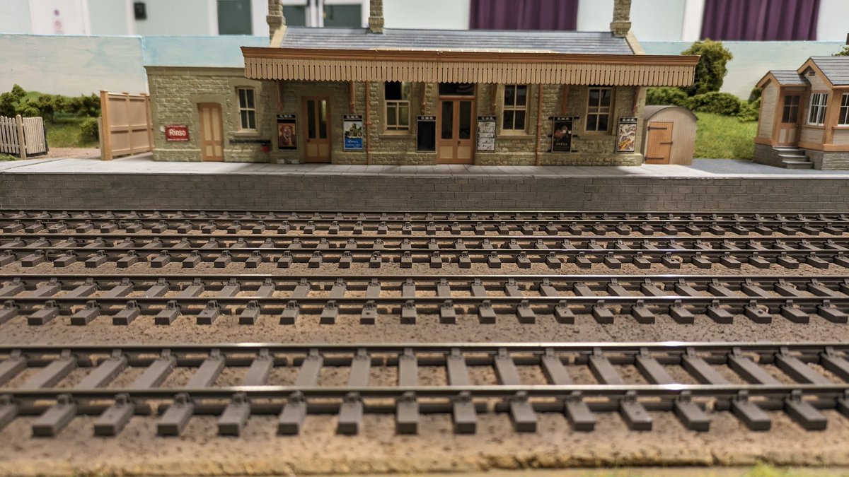 Our O gauge layout, showing off the new scenic sections.