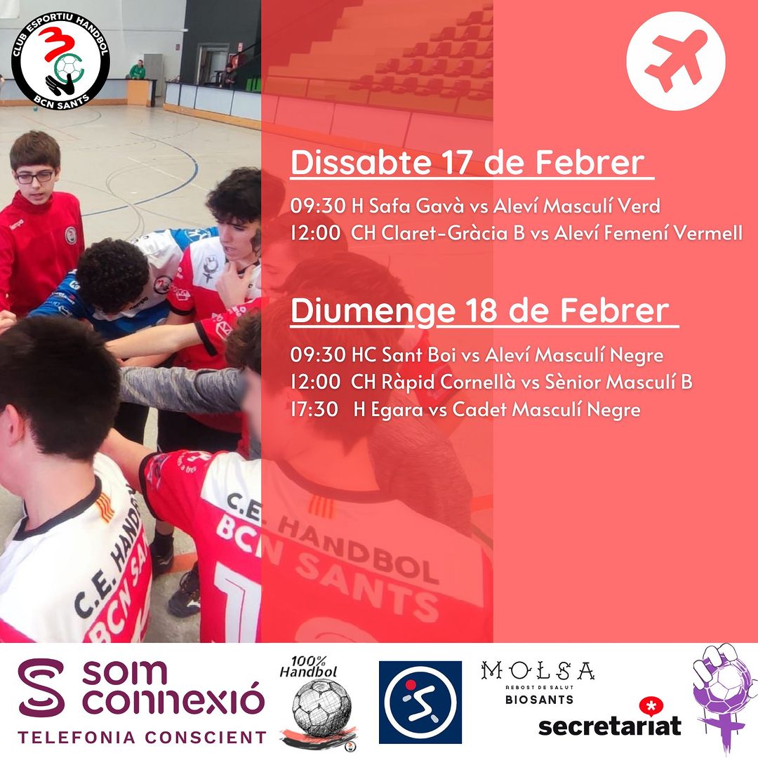 HandbolBCNSants's tweet photo. 📌Pren nota, el cap de setmana ve carregat de partits a casa!
Vens a animar? 🤾🤾♀️👏
#HandbolBcnSants #BcnSants #MarcJacobFisio #GaudeixDelEsport #Handbol #Sants #Secretariat_shb #Ubae #SomConnexió https://t.co/HcQfV9LT7v