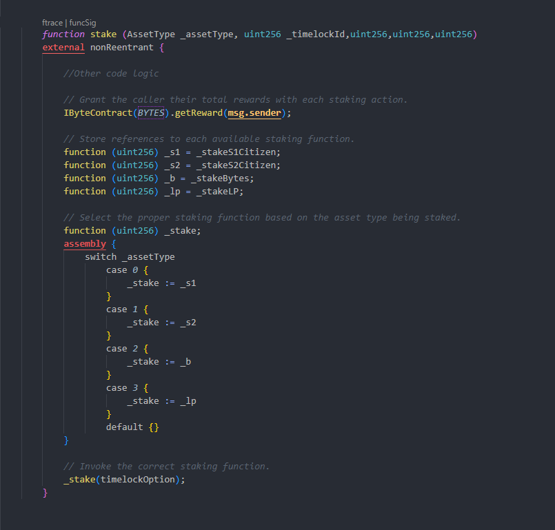 RightNowIn's tweet photo. Today I'd like to share with you a cool code pattern I met while reading audit reports on @code4rena. That one is from NeoTokio protocol.

Below you can find a small breakdown of how it works. https://t.co/1ZhTydo5m6