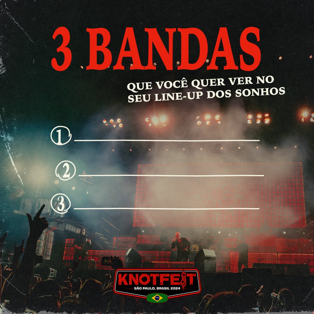 Como se o céu fosse o limite, comente aqui as bandas que você mais gostaria de ver no @KnotfestBR, e monte o seu line dos sonhos! Será que seu desejo vai se tornar realidade? 😉​🧞