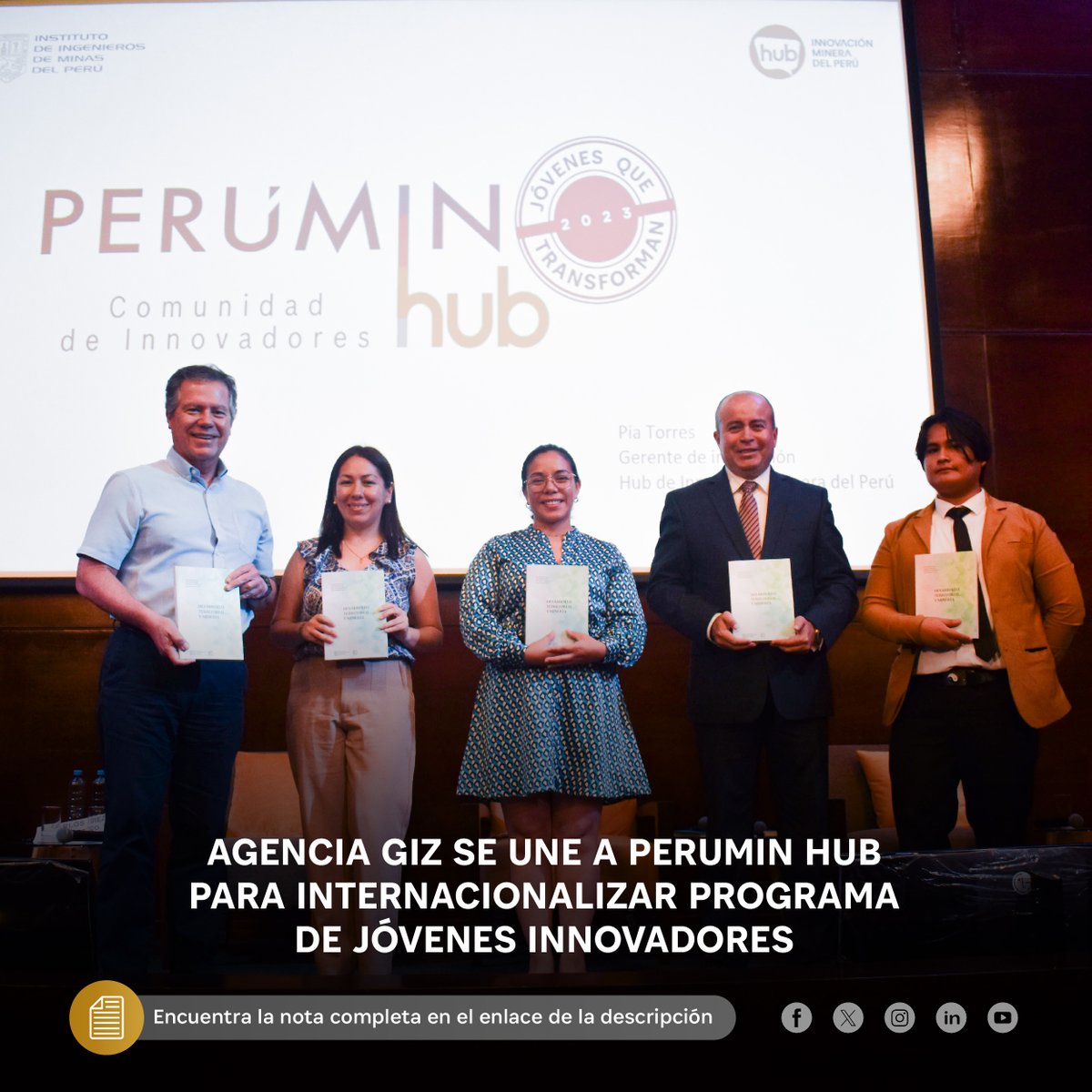 IIMPOficial's tweet photo. 📌 Agencia GIZ se une a PERUMIN Hub para internacionalizar programa de jóvenes innovadores
Entérate más aquí: 👇
https://t.co/qSWRnW5UUy
#AgenciaGIZ #PERUMINHUB #SectorMinero #PerúPaísMinero https://t.co/mzAVydFjsO