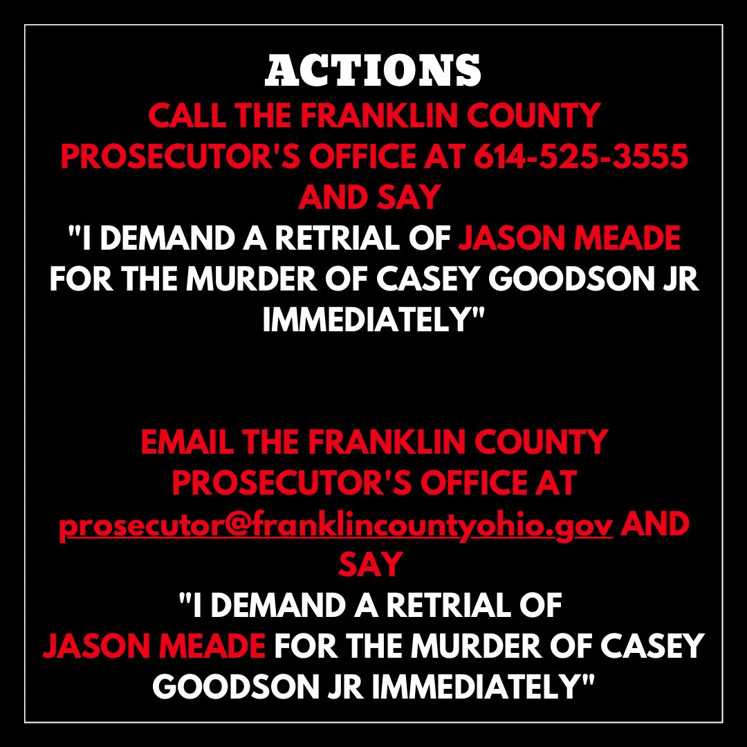 OFUPAC's tweet photo. We refuse to accept this egregious injustice. Casey Goodson Jr should still be here living his life. Instead, it was stolen from him by a trigger-happy officer named Jason Meade. Call on the Franklin County Prosecutor’s Office and demand a retrial today.
#JUSTICEFORCASEYGOODSONJR https://t.co/VV0zvJcoxF