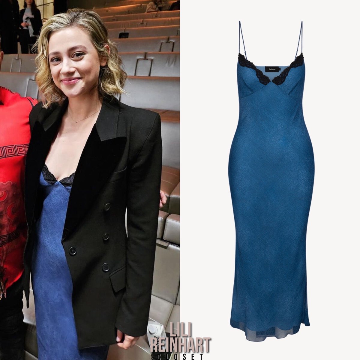 lilircloset's tweet photo. Lili Reinhart wore the #RealisationPar ‘The Karlie Dress’ ($260) and the #SmytheBrand ‘Tuxedo Pagoda Blazer’ (Sold Out) attending the “Invincible” Screening || February 14th, 2024. https://t.co/A4lLcB2qLC
