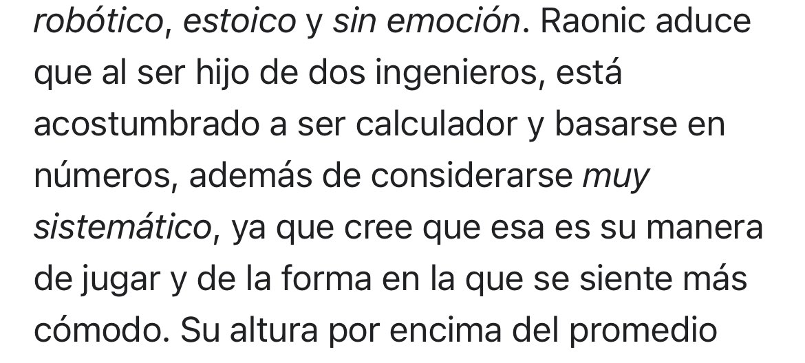 cmartdec's tweet photo. La gilipollez del día. Así es como define wikipedia es estilo de juego de Raonic (un jugador de tenis) https://t.co/WWHbwtiter