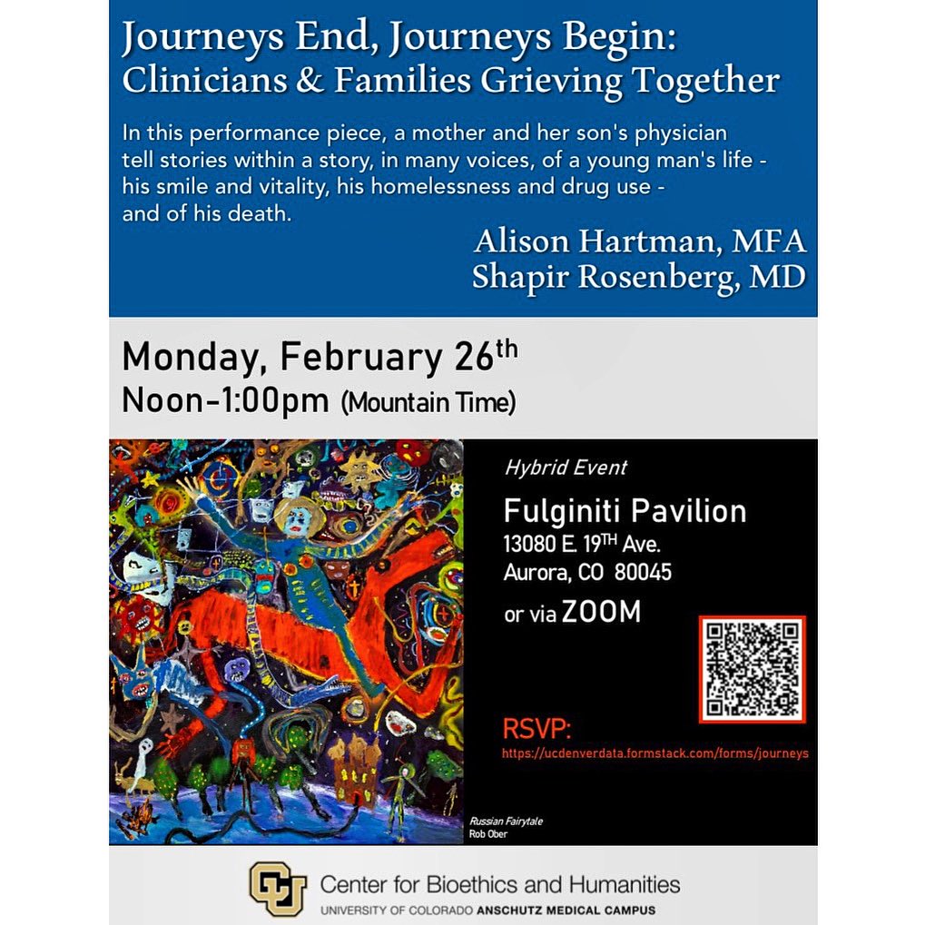 Join us Monday, February 26th from 12-1pm MST for this powerful hybrid presentation given by a mother and her son’s physician on love, loss, caregiving, and healing🤍RSVP using the following link: bit.ly/end_begin24