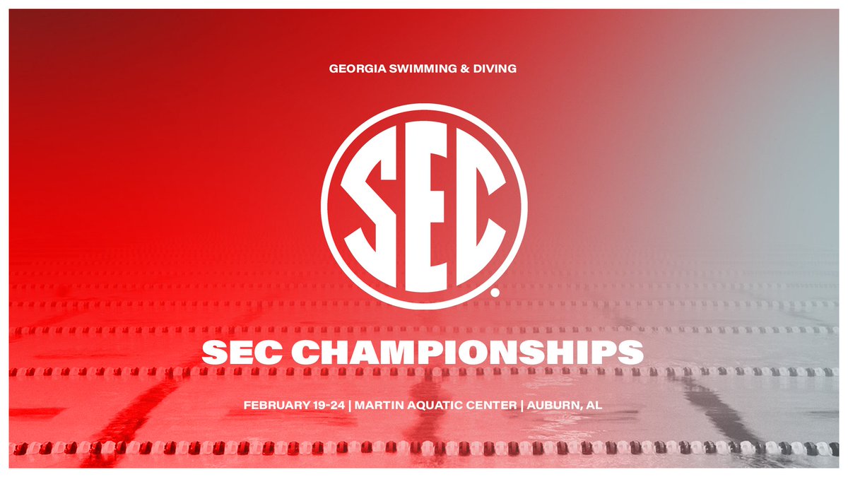 UGASwimDive's tweet photo. PREVIEW | Georgia heads to Auburn for 2024 @SEC Championships beginning Monday.

📰 https://t.co/t7y6hGcRsg

#SECSD | #GoDawgs 🐾 https://t.co/k9HnKYQBUg