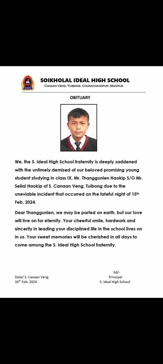 #ManipurViolence dated 15th Feb. 2024. #Manipur

What a cruel world we live in where kids as young as this are facing the brunt of people playing with the lives of kids and human beings.

Rest in Peace 🙏🙏🙏

#Free_The_Kuki_Zo
#IndiaUnderAttack 

@CRYINDIA @SavetheChildren…