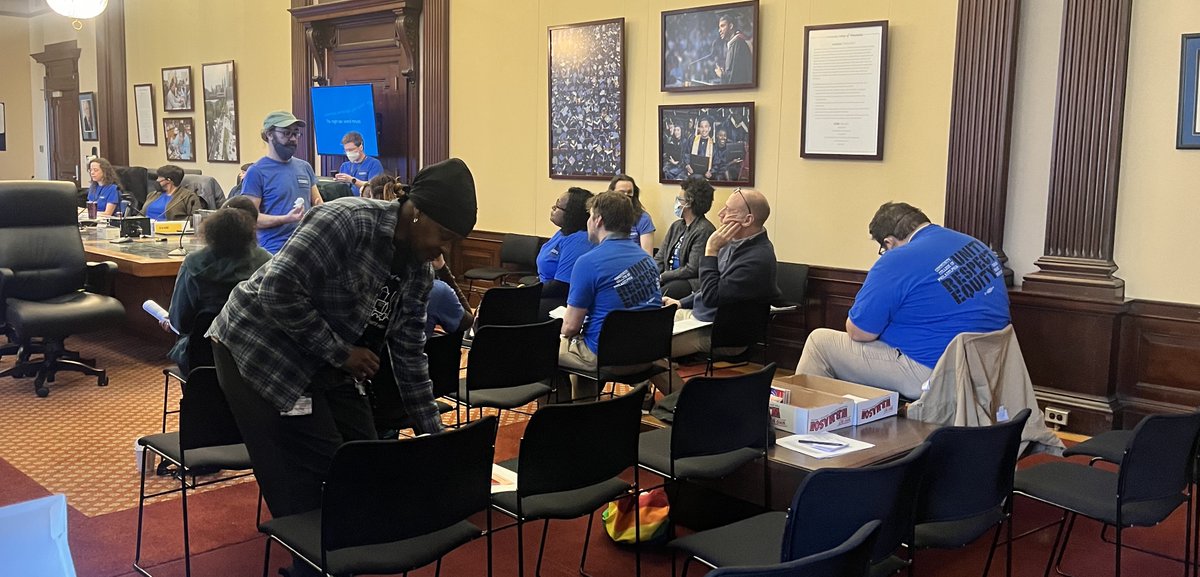 MurpheyKathleen's tweet photo. CCP Contracts expire August 2024; contract negotiations today 2/16
#pavethepath #ccpworksbecausewedo #phillyscity #bargainingforthecommongood
#1u #WeAreCCP #3faircontracts #solidarityforever #phillyisauniontown
#Phillyscollege #phled #dignity #respect #budgetsaremoraldocuments https://t.co/FbzJt14JdK