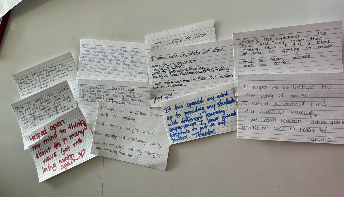 Lempp5's tweet photo. Reflection from teachers after our last professional learning session of the year.  What a great group of teachers in Winchester, VA! https://t.co/7o1kBaOufM
