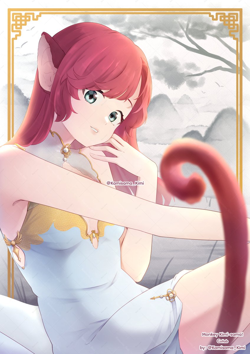 I became a monkey! >w<
Completely forgot to share.😅
Would you love me even in this form? 

🚫Don't claim/repost/modify my artwork.
#monkey #vtuber