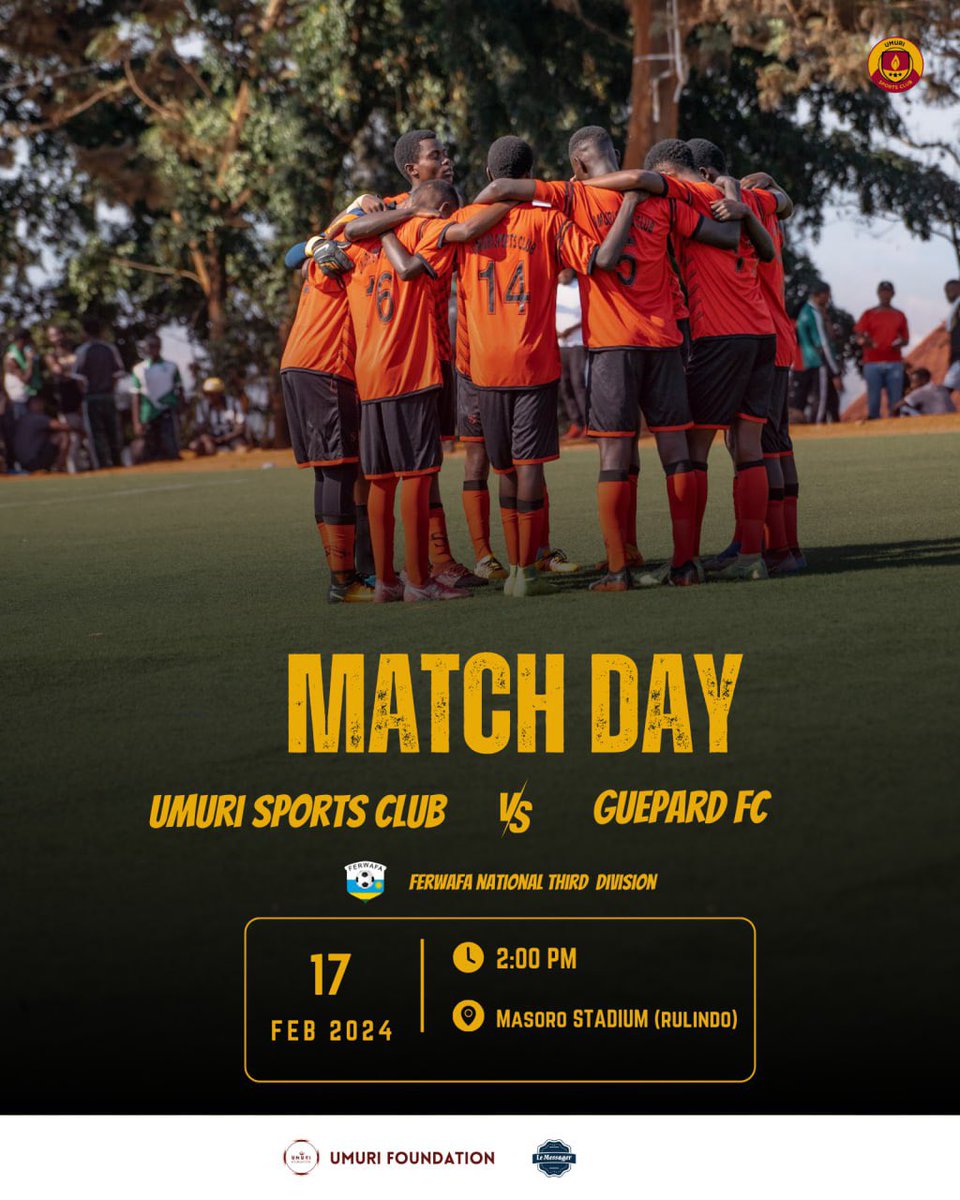 Countdown to kickoff! Umuri Sports Club is ready to dominate the field in  <a href="/FERWAFA/">Rwanda FA</a> National 3rd Division match! Join us as we bring the energy of #UmuriAcademy to the game. Let's show the world that #EveryChildDeservesAChance to play their best!