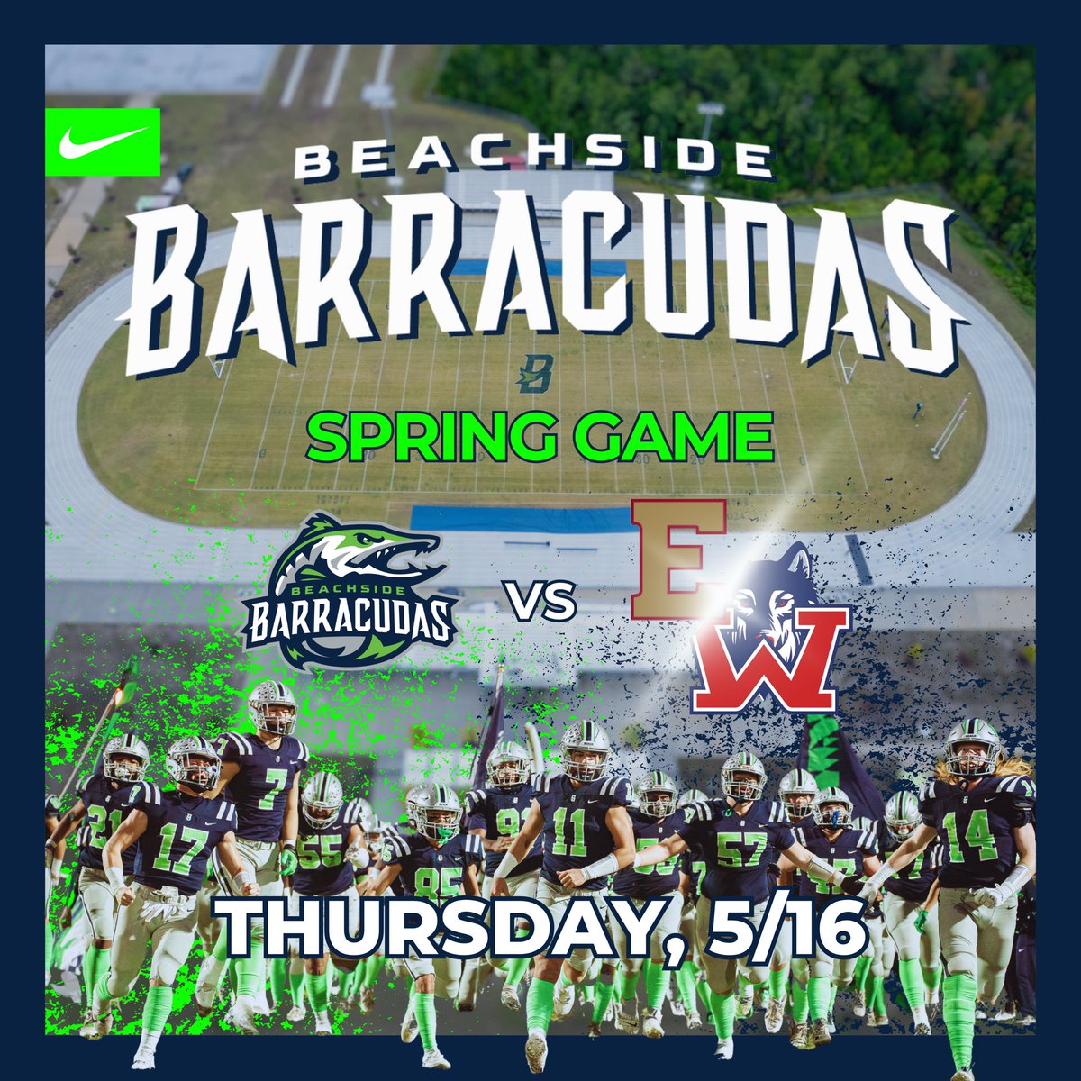 Mark your calendars! The Beachside Barracudas will be back in action May 16th hosting Episcopal and Wolfson for the Spring Jamboree at 6:30pm!

#LetsGetlt #BarracudaNation #BeachsideMade