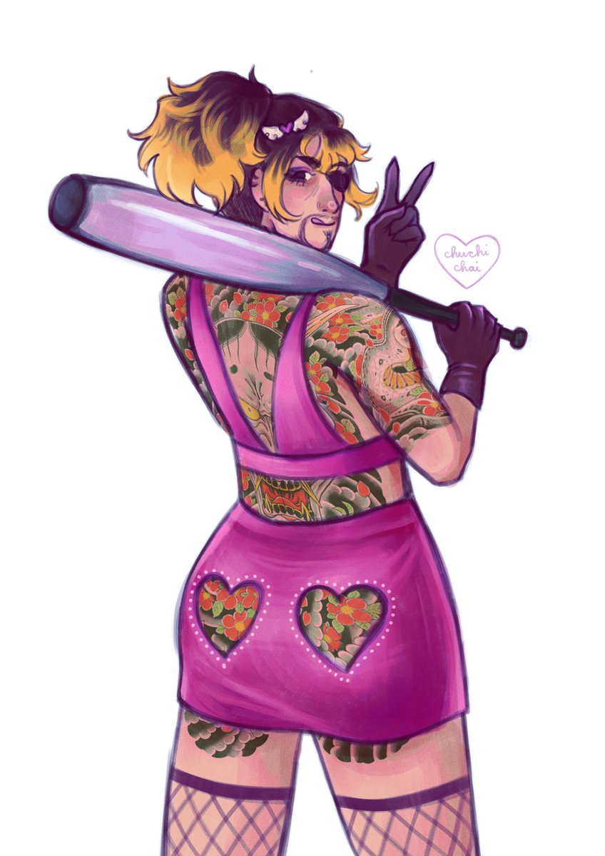 saw an ad for this skirt and knew exactly who i gotta put it on <3 #yakuzafanart #goromi