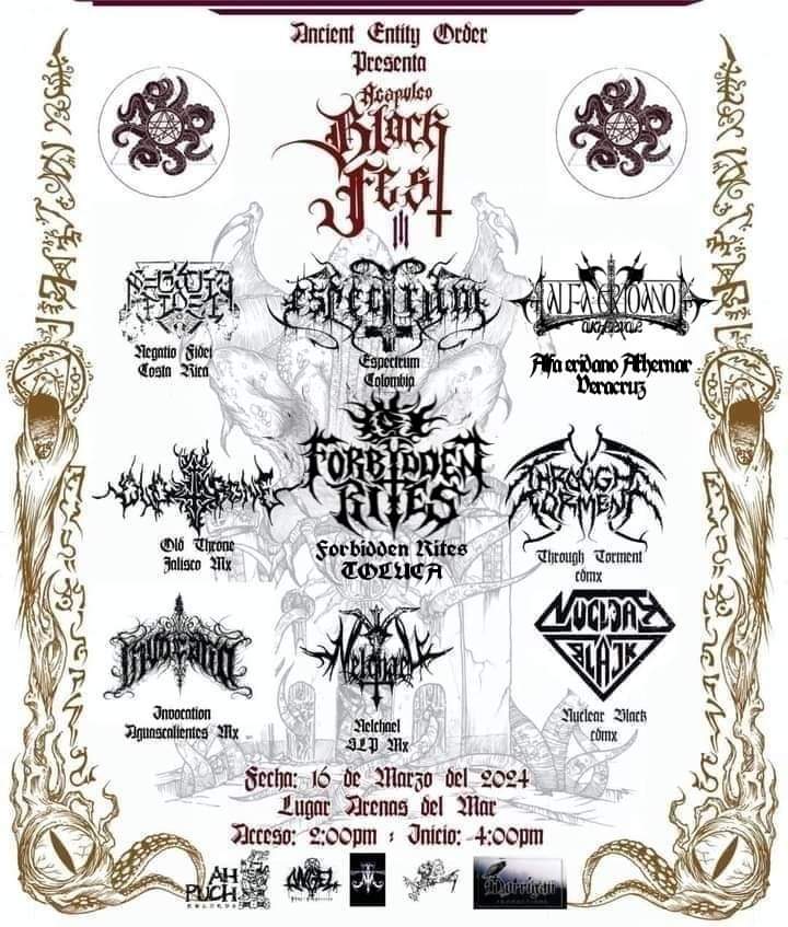 ProduccionTour's tweet photo. Estamos a una semana del Acapulco Black Fest 2024

Nos Vemos el Sábado 16 de Marzo en Acapulco Guerrero 🤘🔥💀 https://t.co/OfZLGxPNCp