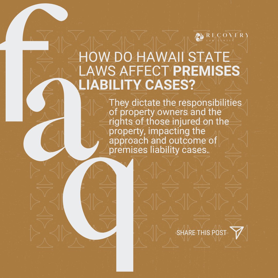 🏠 Welcome to another FAQ Friday! How do Hawaii laws shape premises liability cases? 🤔 Dive into the nuances of property owner responsibilities and injured party rights. Curious about your specific case? Let's chat! 📞

#premisesliability #personalinjuryattorney #askmequestions
