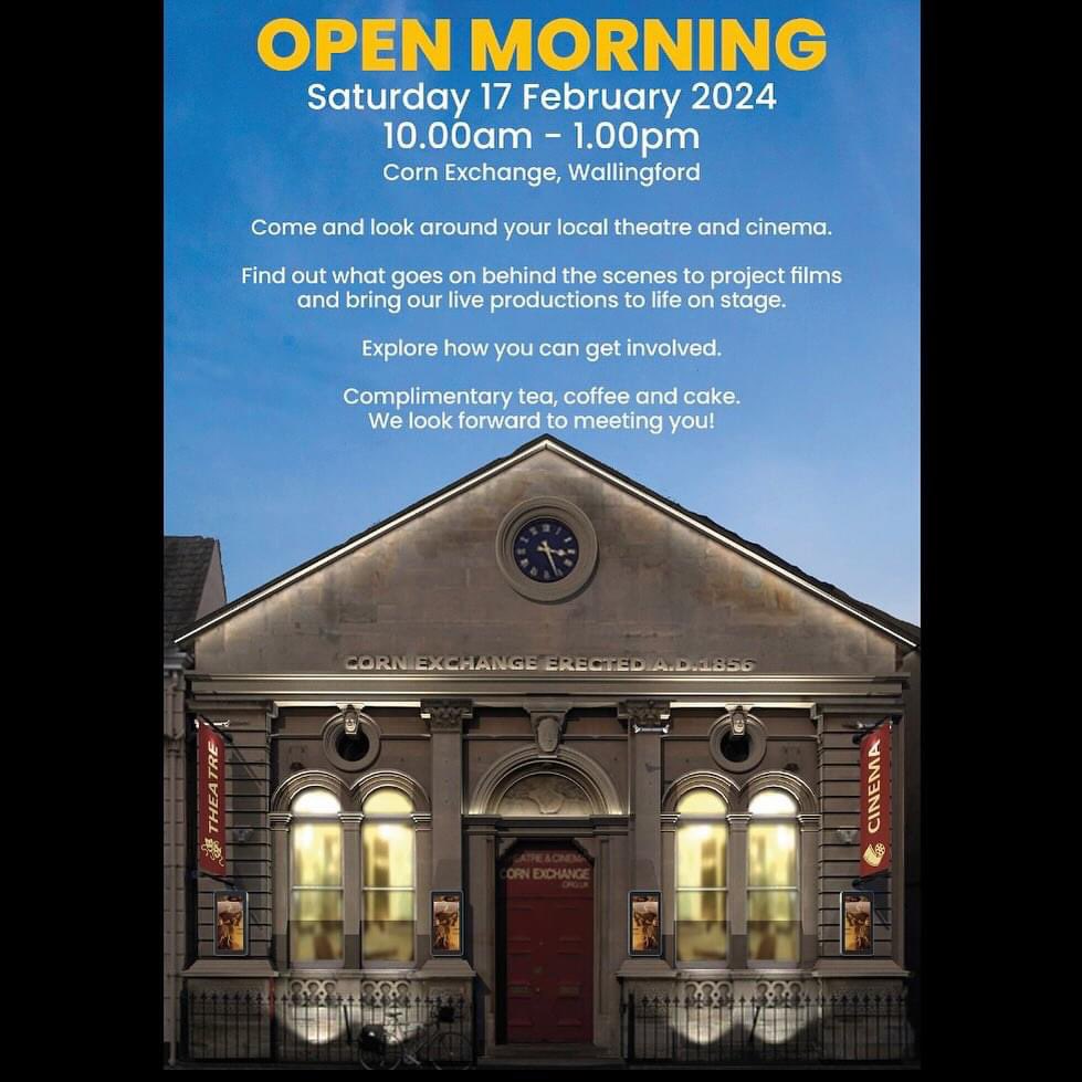 CXWallingford's tweet image. OPEN MORNING Sat 17 Feb. Come &amp;amp; have a look around your local cinema, theatre &amp;amp; the home of the Sinodun Players.                                                      Learn about volunteering, acting, lighting &amp;amp; set design or just visit the wonderful building #cornexchange
