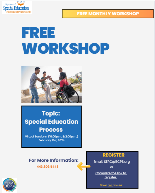 BCPS Special Education Resource Center (@sercbcps) on Twitter photo Virtual workshop offered by Family Support <a href="/BCPS_DSE/">BCPS Department of Special Ed</a>. Two sessions are offered- 10am and 2pm. Email SERC@bcps.org to register or complete the link: forms.office.com/r/mJtyRyRVRu?o… Virtual workshop offered by Family Support <a href="/BCPS_DSE/">BCPS Department of Special Ed</a>. Two sessions are offered- 10am and 2pm. Email SERC@bcps.org to register or complete the link: forms.office.com/r/mJtyRyRVRu?o…