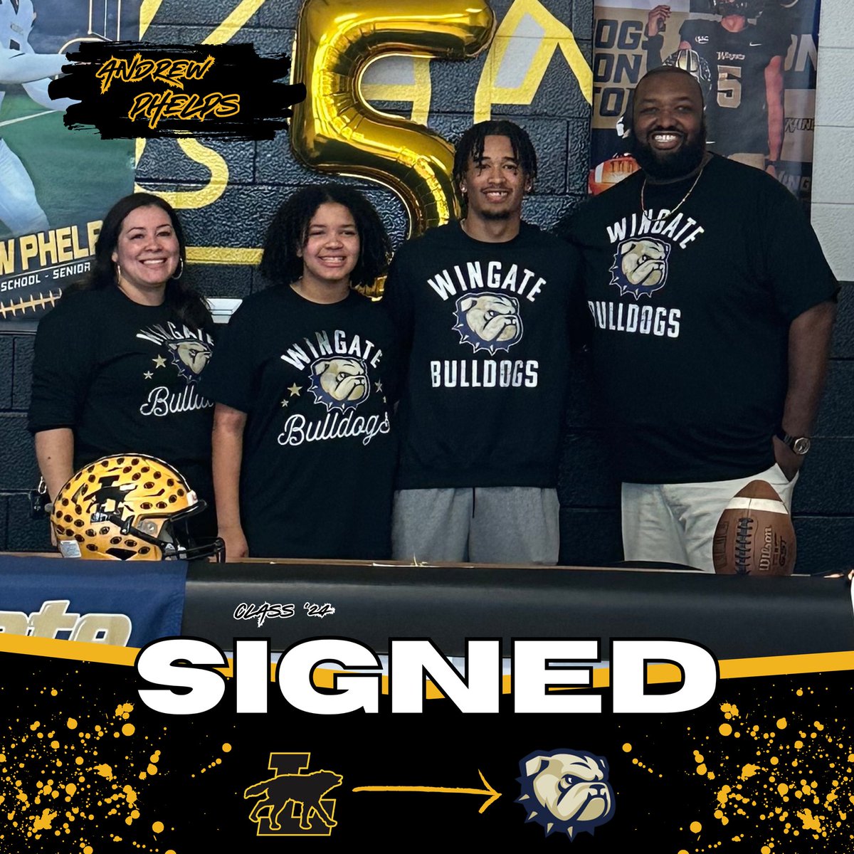 SIGNED‼️

<a href="/AndrewjPhelps5/">Andrew Phelps</a> has Signed his Letter of Intent to <a href="/WingateFb/">Wingate Bulldogs Football</a> 

🐺➡️🐶 

Can’t wait to watch Drew5 compete at the Next Level

#WolfWay #FewWillHunt #Family