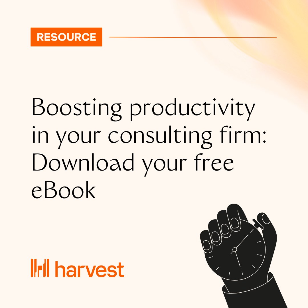 Need a little boost in productivity for your consulting firm? Check out our eBook and learn how to leverage the power of time tracking to help your firm thrive. Download it for free here: hubs.la/Q02lnpzx0