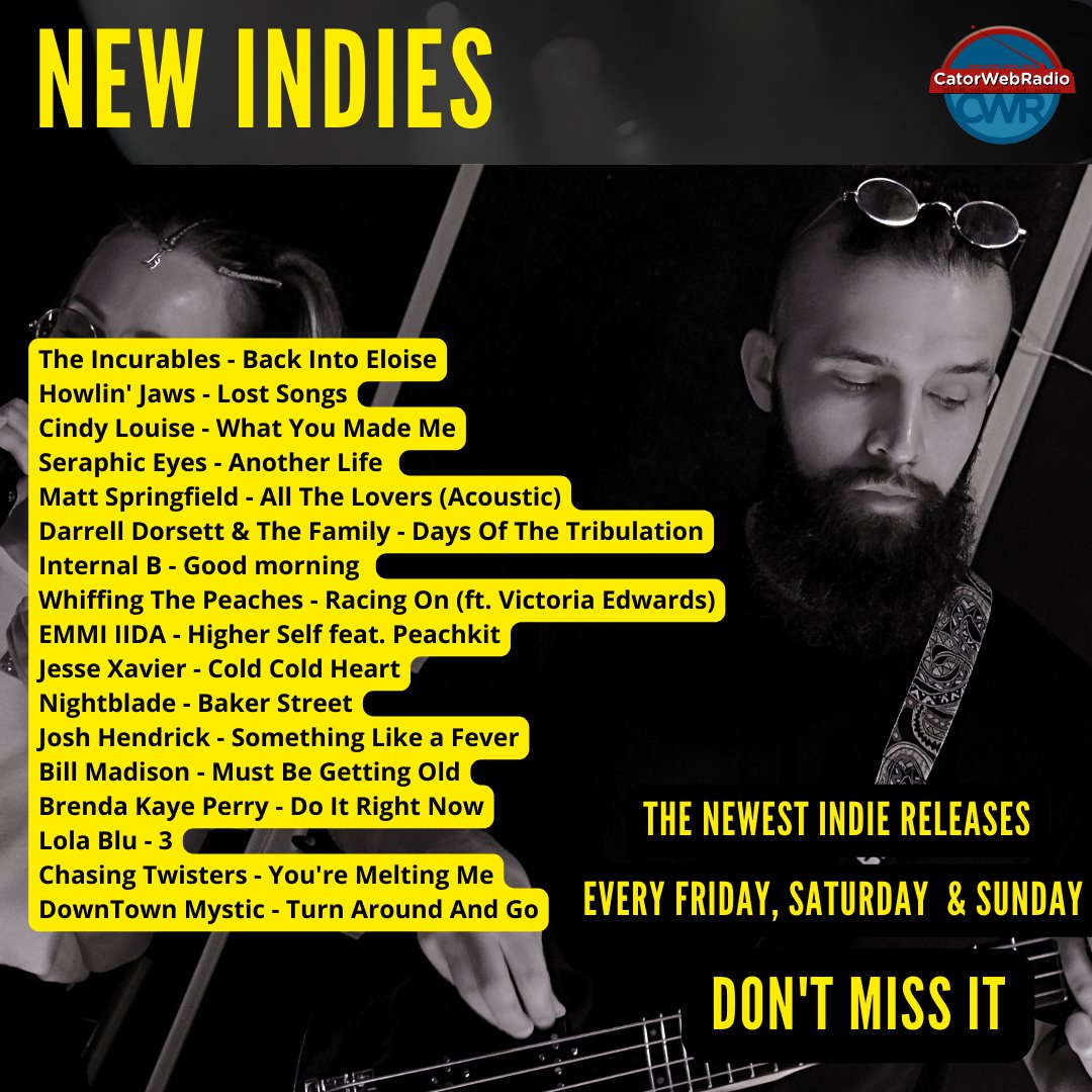 catorwebradio's tweet photo. #Nowplaying #NewIndies
@TheIncurablesMI
@HowlinJaws
@cindylouiseoffl
@SeraphicEyesR
@MattSpringfield
#DarrellDorsett
#InternalB
@whiffing_the_p
#EMMI_IIDA
#JesseXavier
#Nightblade
#JoshHendrick
@BillBillsong
#BrendaKayePerry
@LolaBluMusic
@Chasin_Twisters
#DowntownMystic https://t.co/hAKZBabA10