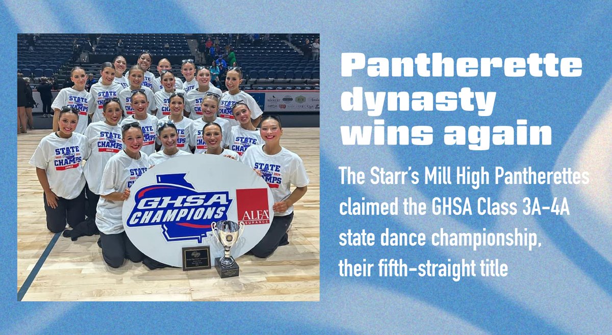 The Starr’s Mill High Pantherettes won the GHSA Class 3A-4A state dance championship, their fifth-straight title.  bit.ly/49wjGCE