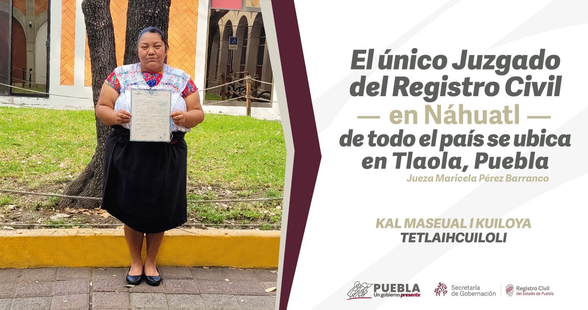 Segob_Puebla's tweet photo. #RegistroCivilInforma || En el @RCivilPuebla seguimos avanzando a favor de la inclusión y diversidad en #Dialectos.
📌 Ubicación: Tepango de Rodríguez 🟰 Totonaca
📌 Ubicación: Zoquitlán 🟰 Mazateco
📌 Ubicación: Tlaola 🟰 Náhuatl https://t.co/zvW1tR9loU