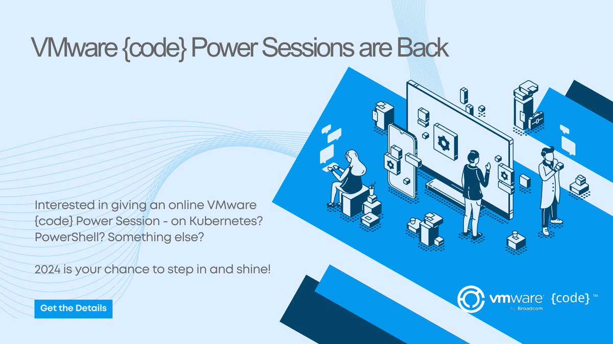 VMwareCommunity's tweet image. Is “Give Back” a priority for 2024? Consider leading a VMware {code} Power Session. This #vCommunity is alive and well and invites YOU to get involved. 

Find the presenter details here and make 2024 your year to shine. 🌟
ow.ly/elYO50QAia0 
#JoinVMwareCode #VMwareCode