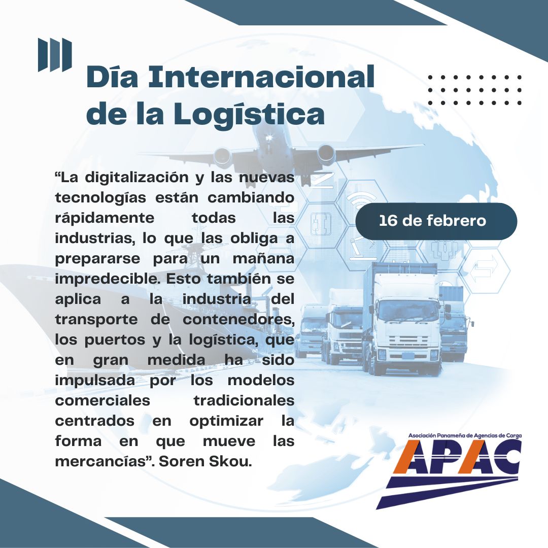 ¡Feliz Día Internacional de la Logística!

#apacpanama #diainternacionaldelalogistica #logistica #forwarding #internacional #felizdia