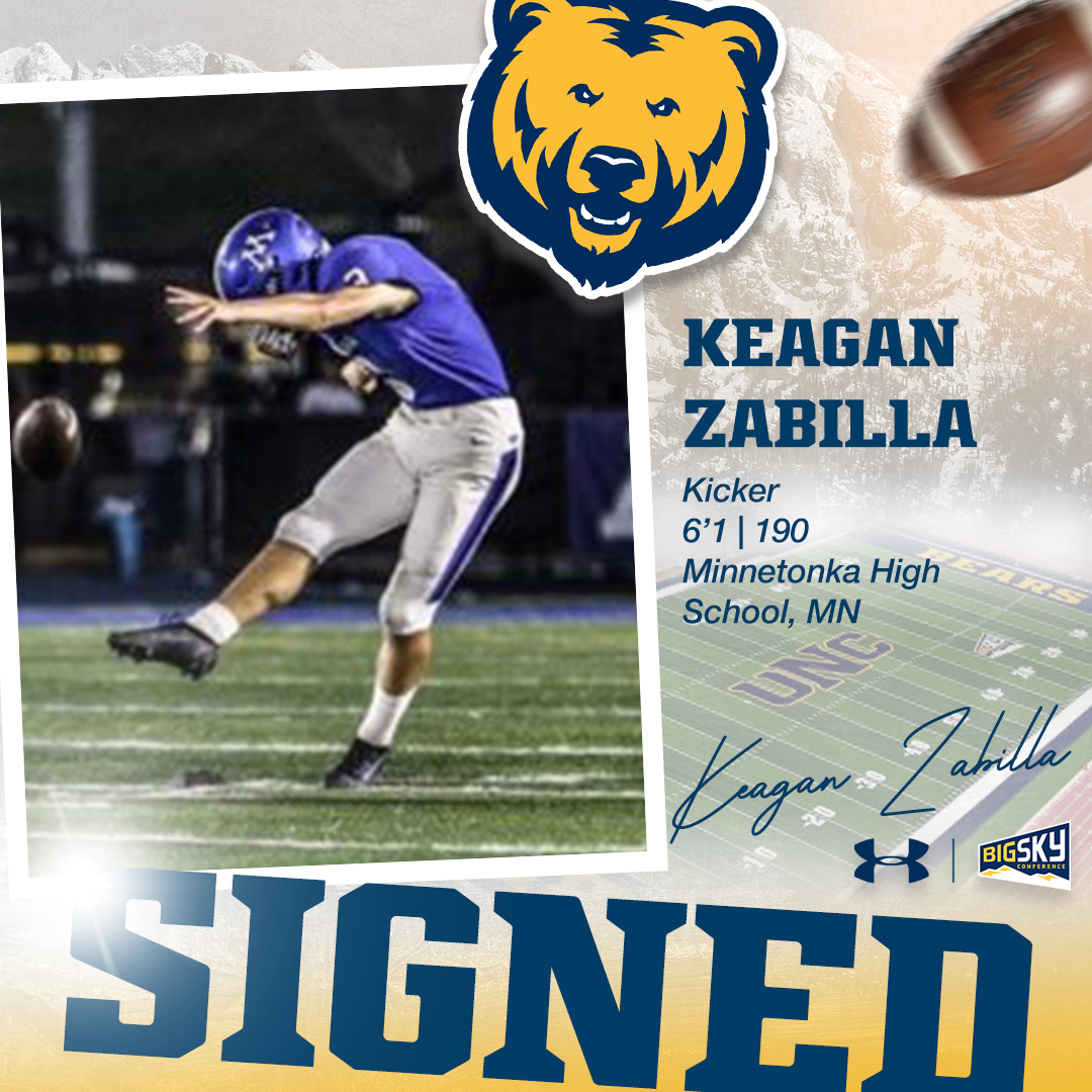 UNC_BearsFB's tweet photo. ✍️ Let's welcome Keagan Zabilla to the program 🏈         

Height: 6-1   
Weight: 190    
High School: Minnetonka (Minn.)
Highlights: https://t.co/ZUFE6x5pHa

#GetUpGreeley x #NSD24 https://t.co/OgnriyIPuC