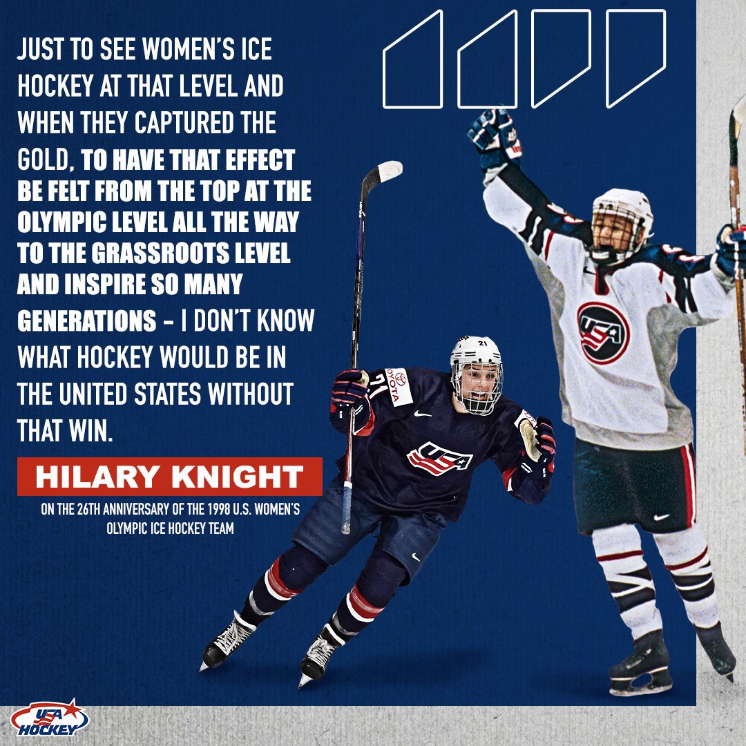 On this day in 1998, the U.S. Olympic Women’s Ice Hockey Team struck gold and inspired a new generation of girls to give their all to the game. 🇺🇸🥇