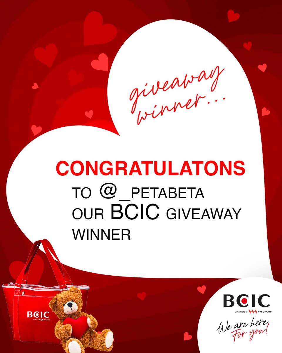 Congratulations to @_petabeta our BCIC giveaway winner.

Thank you to everyone who participated in our giveaway competition. 
#bcic #insurance #bcicinsurance #winner