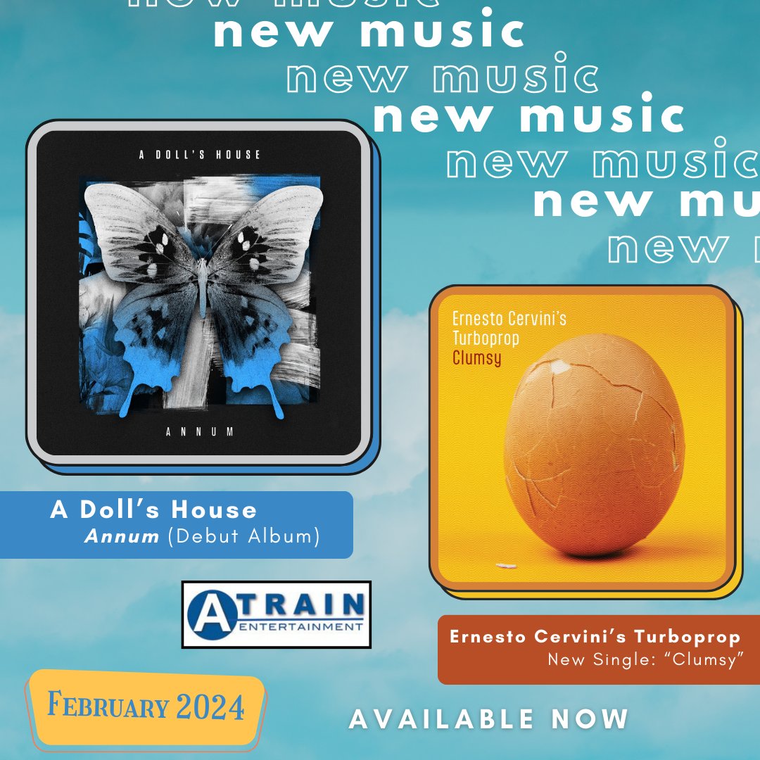 We are pleased to share our weekly New Release Highlights of 2024!

Go find them on your favorite music platform and enjoy!

NEW RELEASES:

@adollshouseband
-- New Album: 'Annum' (DEBUT)
#alternativerock 

Ernesto Cervini's Turboprop
--  New Single: "Clumsy"
#jazz
