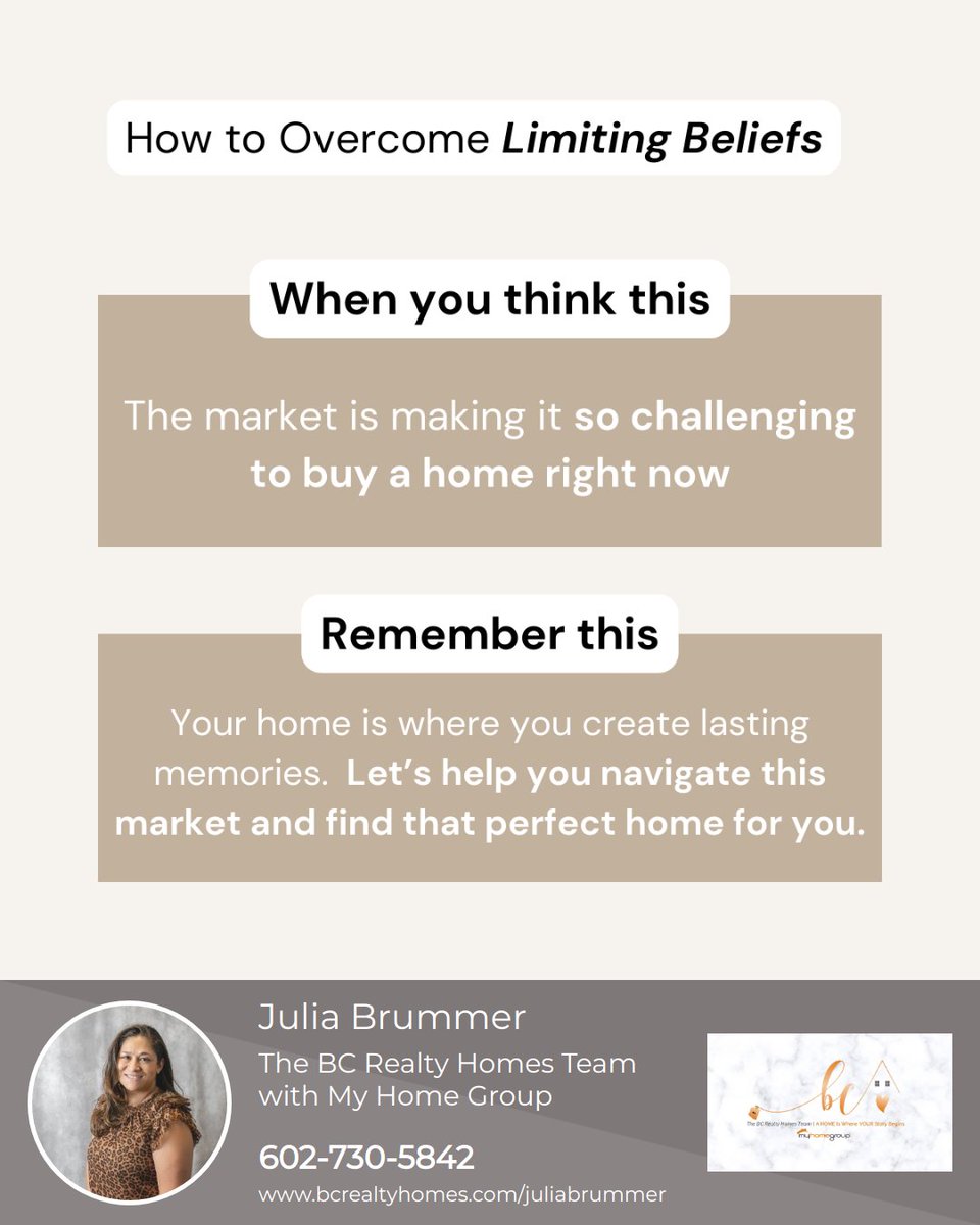 jbrummer's tweet photo. Mindset affects real estate success. Focus on the joy of finding your future home, not market challenges. Your agent is here to help. Ready to find your dream home? Let's chat! 

#thebcrealtyhomesteam #myhomegroup #positivehomebuying #mindsetmatters #dreamhomejourney https://t.co/2eV1vNHHHs
