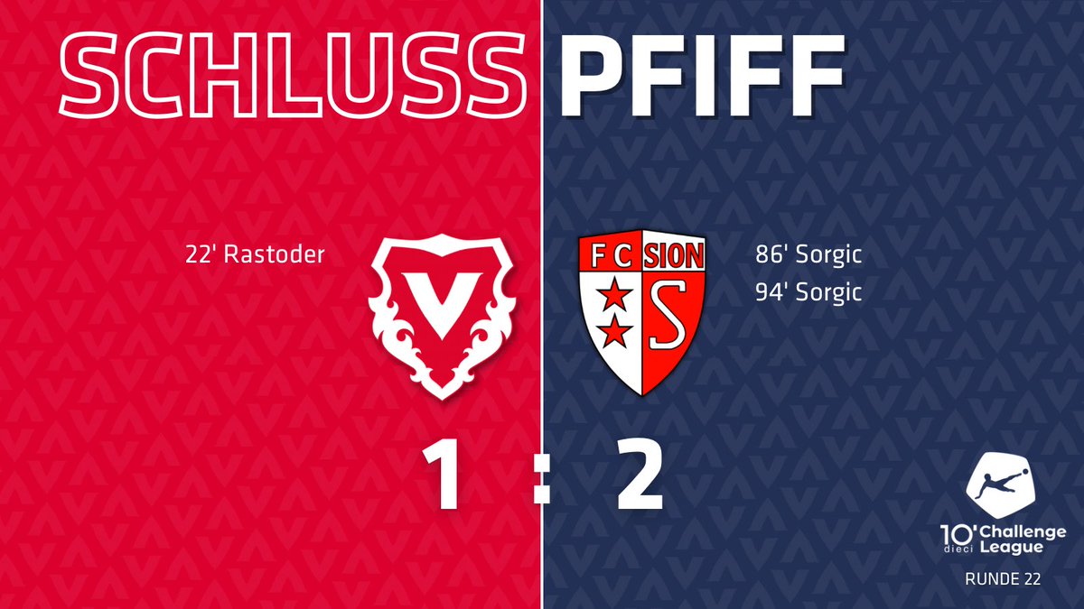VaduzFC's tweet photo. Schlusspfiff in Vaduz | 1:2
#hoppvadoz #supportFCV #fcvaduz #VADSIO https://t.co/yrsnu8UGfk