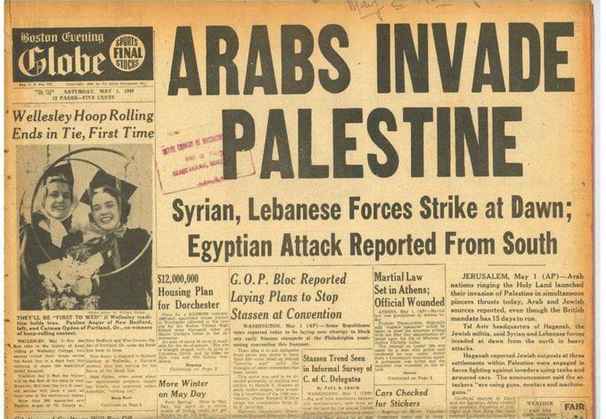 comeontheblues1's tweet photo. This is a bit odd. If Palestines occupied why were the Arabs invading it? https://t.co/TR0rhEe40v