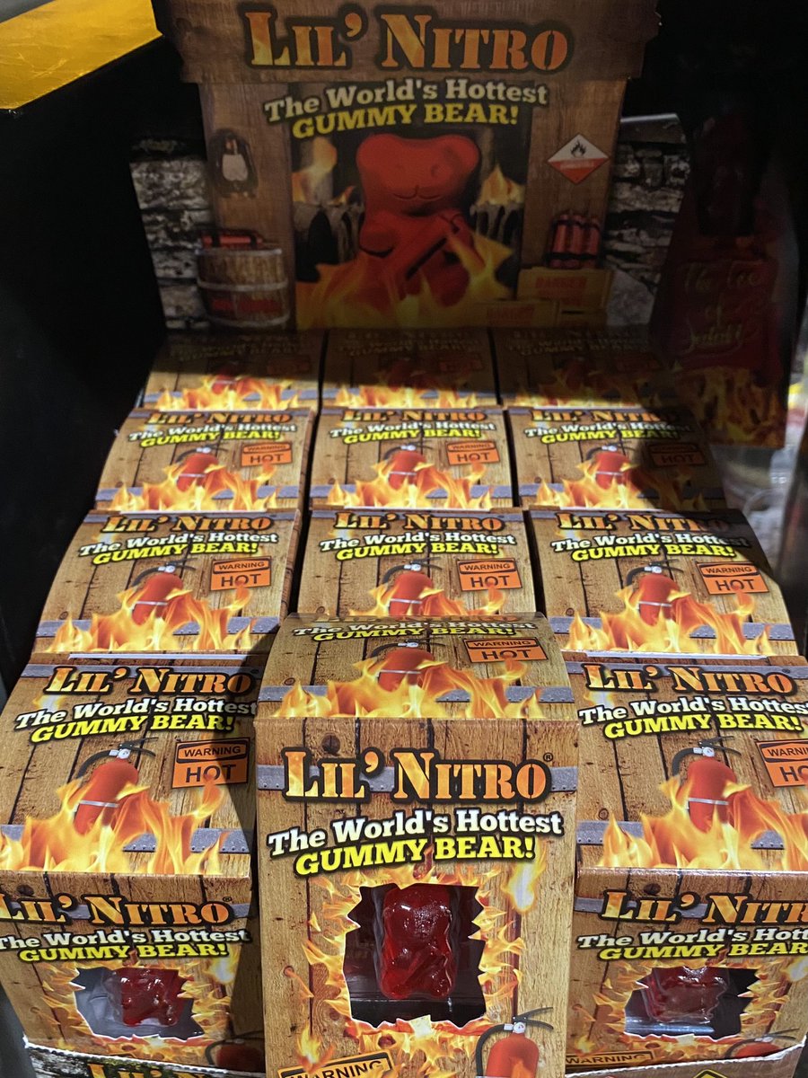 thechillishop's tweet photo. ⚠️ Challenge ⚠️
Back in stock tomorrow, the Toe of Satan lollipop and Lil' Nitro Gummy Bear. Both £10

⛔️ 9 million Scoville Heat Units infused 

Don't do it! 

#leedsuni #leedsbeckett #chillichallenge https://t.co/Wd9QMcbvqj