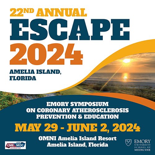 Don’t miss out on this year’s conference with excellent topics from leaders in the field of Preventive Cardiology. @gina_lundberg @emorywomenheart @rblument1 @emoryheart @wellsbryanj @jonathankimmd @WendyPost9 Register is now open for ESCAPE 2024! escape.emory.edu