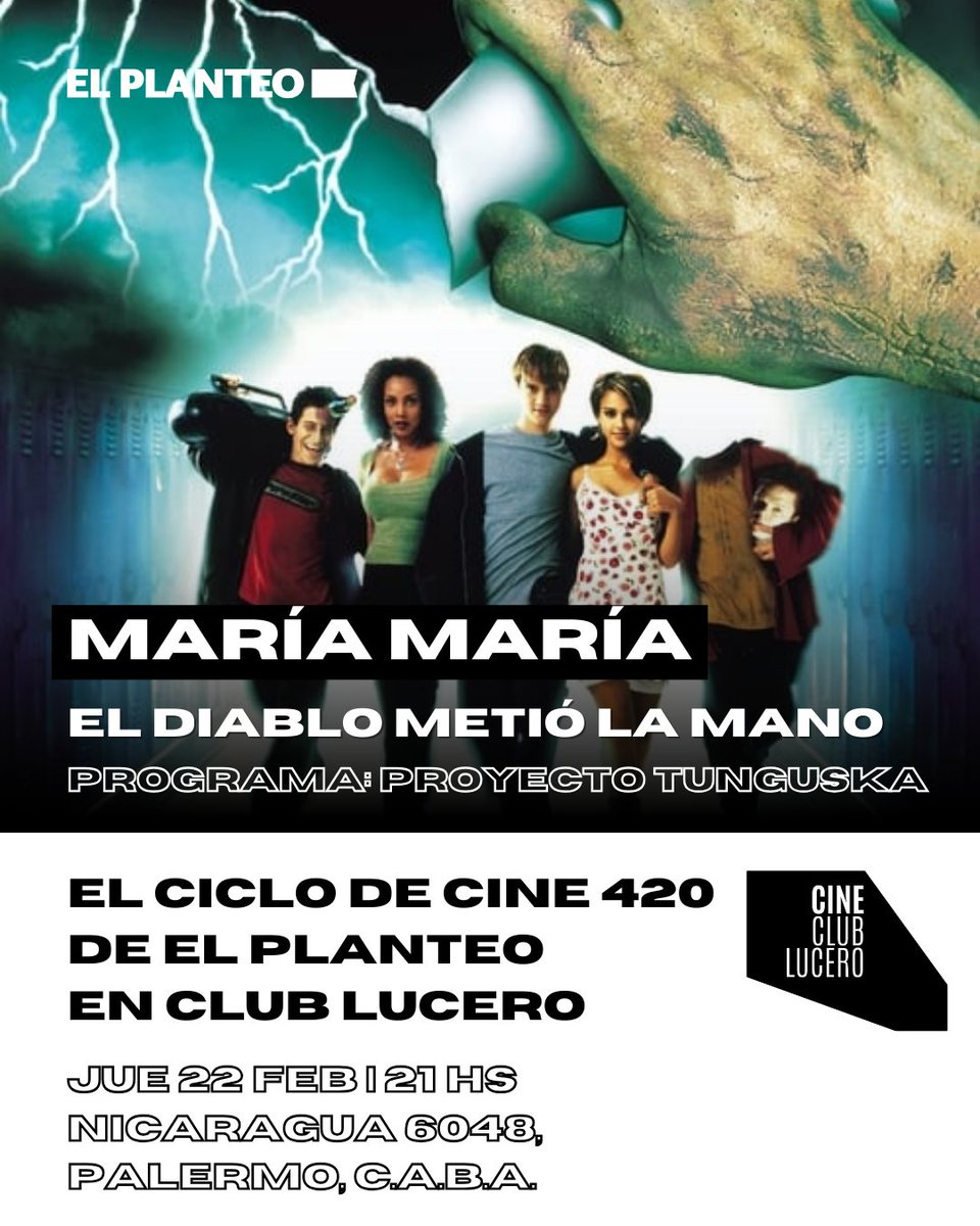 hernanpanessi's tweet photo. Hay toda una estética especial alrededor del 1999. La prueba más nítida es que @MagnusMefisto_ (la persona más '99 en la faz de la Tierra) programó El Diablo Metió la Mano para la tercera fecha de #MaríaMaría, el ciclo de cine 420 de @elplanteo.

Entradas: https://t.co/zOJJyztCYy https://t.co/1xQDwzynib