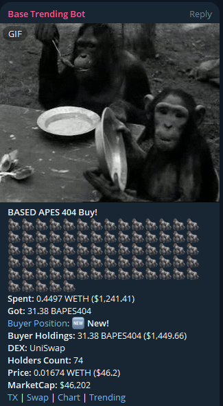 Based Apes 404+ (BASE) tweet media