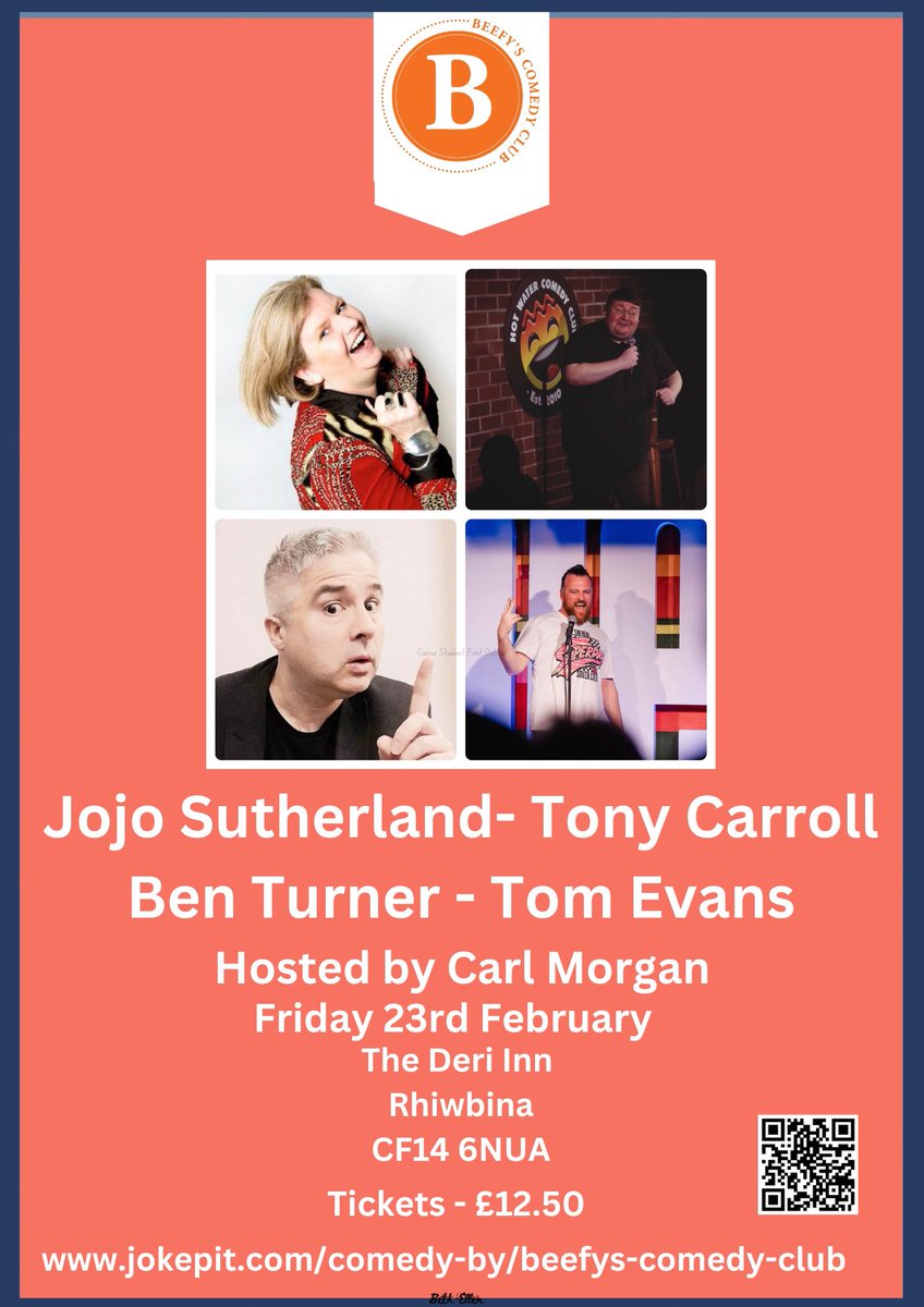 1 Week to go!!!! @hwgreenroompod’s @tonycarroll14 opens @benturnercomedy and Tom Evans play the middle The magnificent @jojosutherland headlines Incredible line up. Incredible night. Incredibly there are 4 tickets left Go get em jokepit.com/comedy-by/beef…