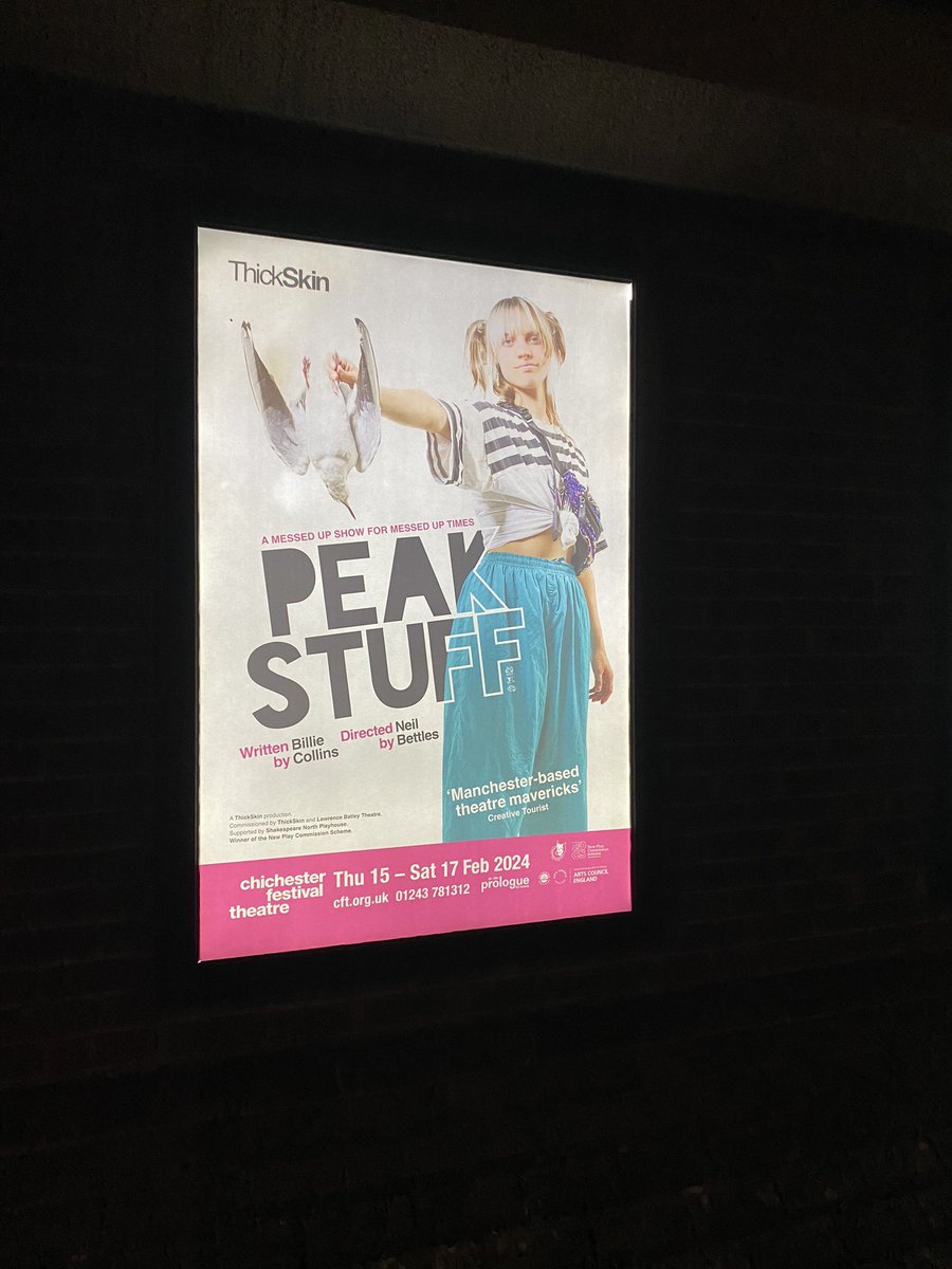 Saw #PeakStuff tonight @ChichesterFT - it’s a very special thing that @_billiecollins and company have created. Catch it if you can (either here or on tour!) 

Bravo @ThickSkinTweets 👏🏾