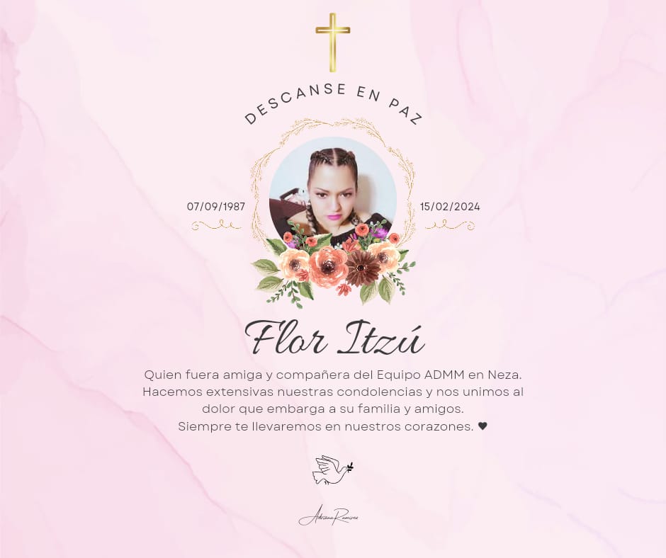 Con mucho pesar nos toca despedir a una gran mujer, hija, hermana, esposa, amiga y fiel compañera, a quien recordaremos siempre con mucho cariño. 

Nos dejas un gran vacío en el corazón.

Descansa en Paz Florecita. 🕊🌸